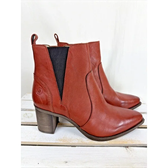 New NO Box Casta Tynt Rust Side Zip Gusset Heel Ankle Boots #1060 EU 41 - Picture 3 of 7